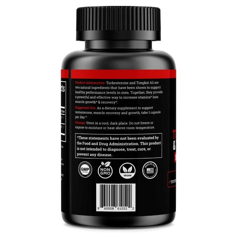 Turkesterone & Tongkat Ali 1000mg - Premium Herbal Performance Supplement