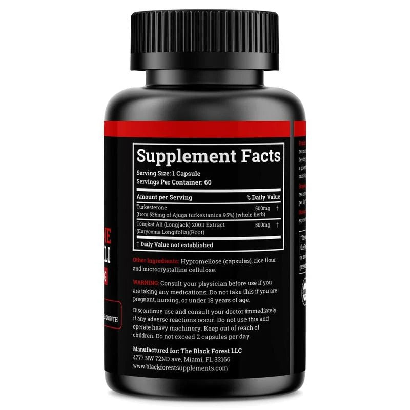 Turkesterone & Tongkat Ali 1000mg - Premium Herbal Performance Supplement